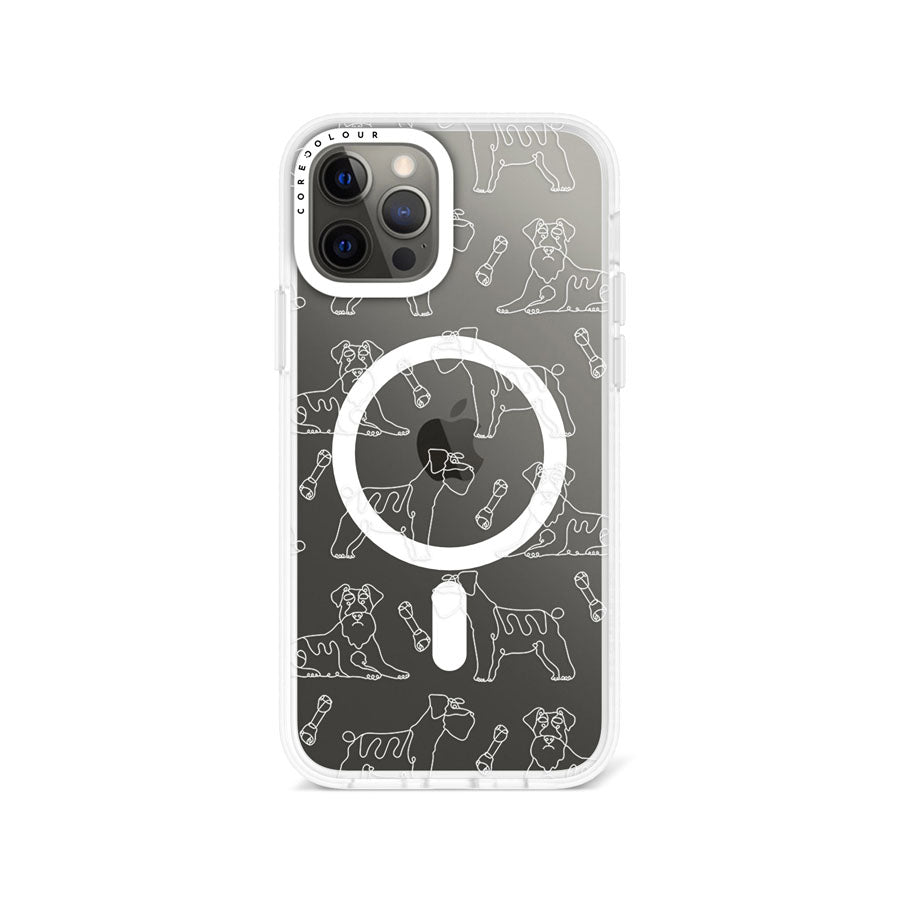 iPhone 12 Pro Max Schnauzer Minimal Line Phone Case MagSafe Compatible - CORECOLOUR AU