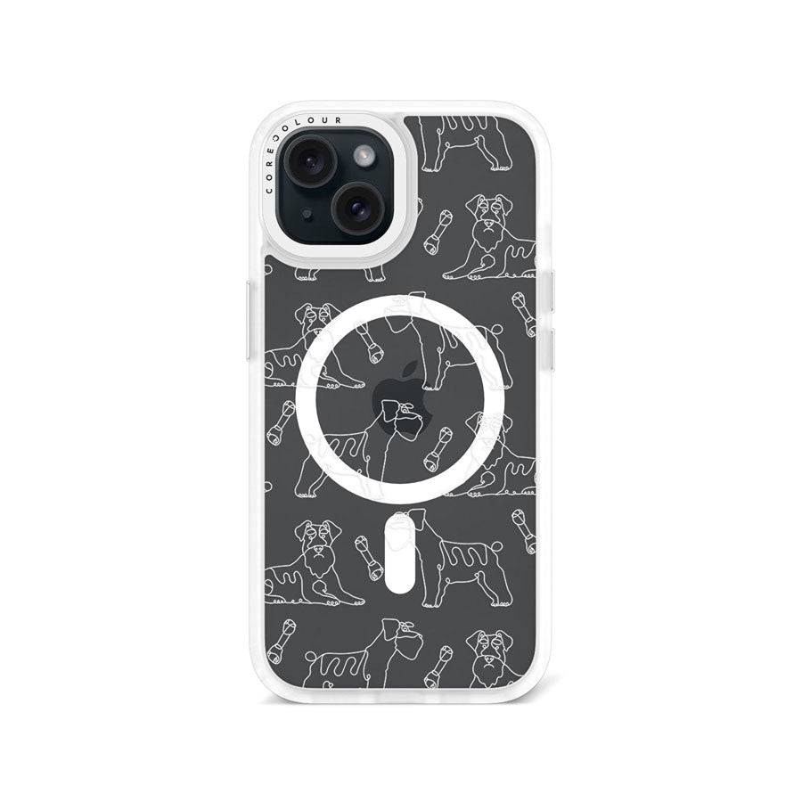 iPhone 15 Schnauzer Minimal Line Phone Case MagSafe Compatible - CORECOLOUR AU
