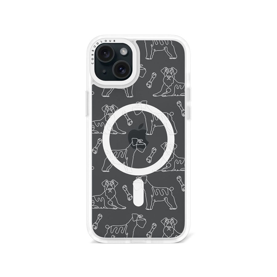 iPhone 15 Plus Schnauzer Minimal Line Phone Case MagSafe Compatible - CORECOLOUR AU