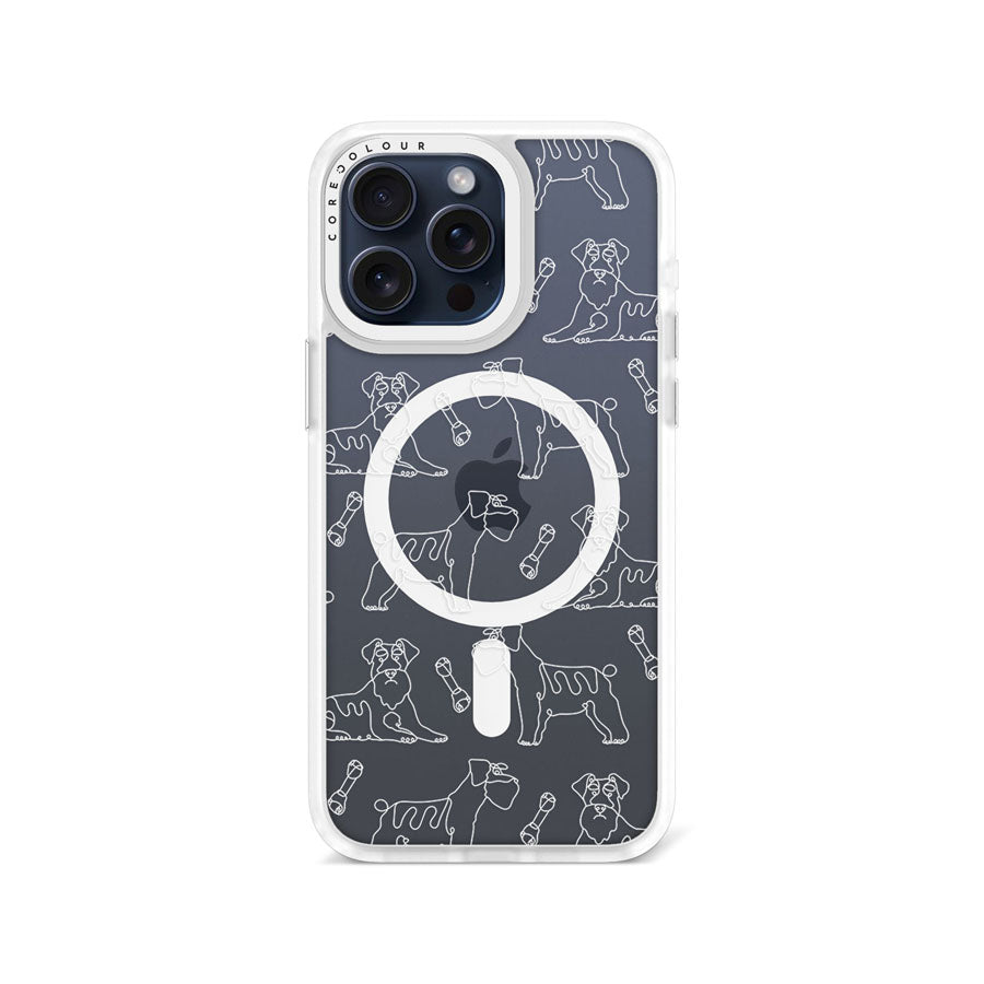 iPhone 15 Pro Max Schnauzer Minimal Line Phone Case MagSafe Compatible - CORECOLOUR AU