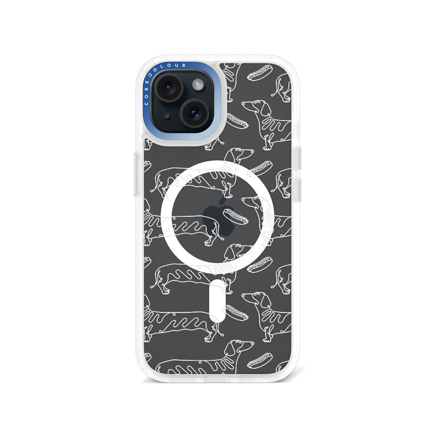 iPhone 15 Sausage Dog Minimal Line Phone Case MagSafe Compatible - CORECOLOUR AU