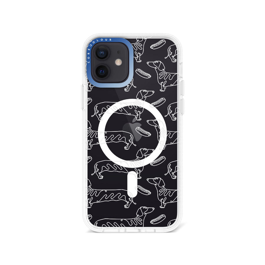 iPhone 12 Sausage Dog Minimal Line Phone Case Magsafe Compatible - CORECOLOUR AU