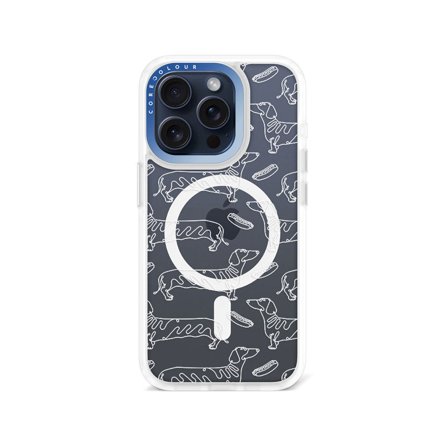 iPhone 15 Pro Sausage Dog Minimal Line Phone Case MagSafe Compatible - CORECOLOUR AU