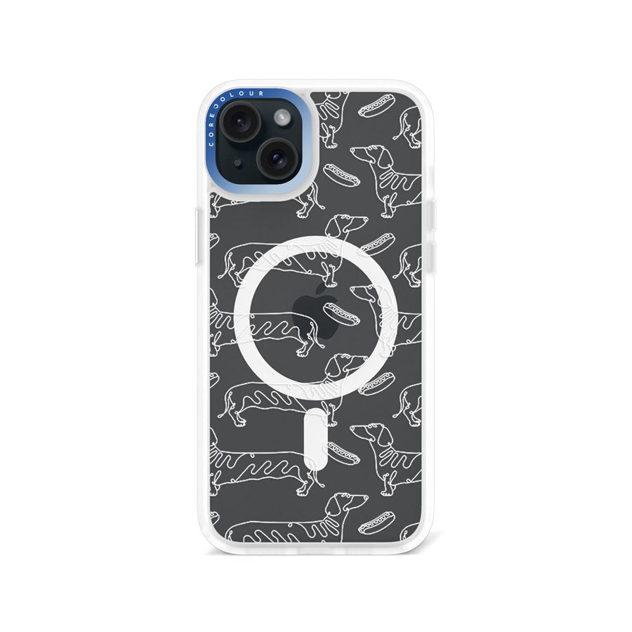 iPhone 15 Plus Sausage Dog Minimal Line Phone Case MagSafe Compatible - CORECOLOUR AU