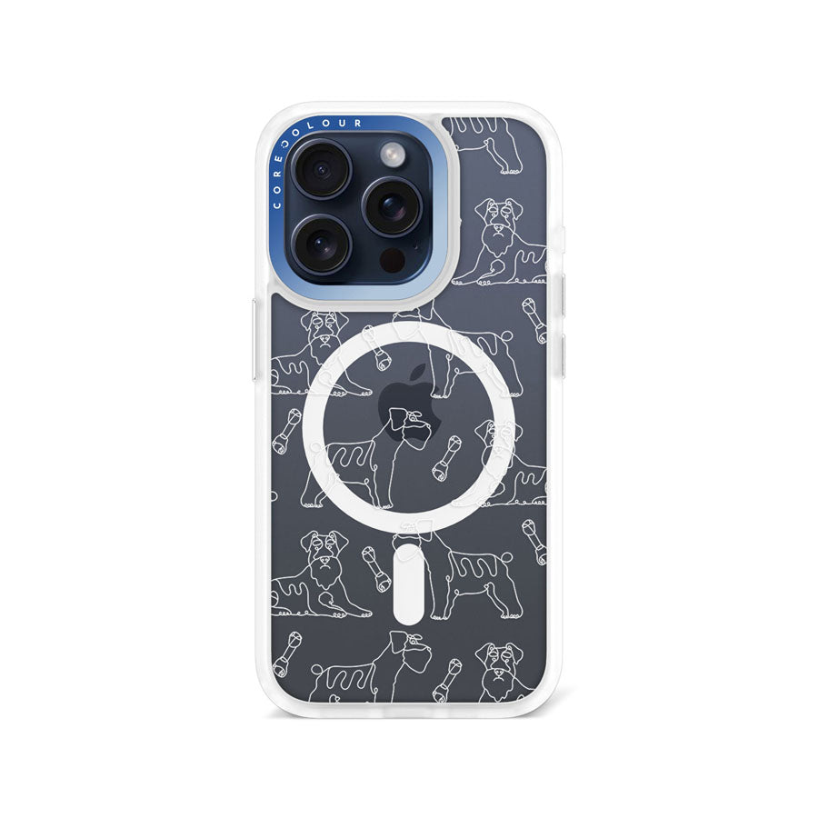 iPhone 15 Pro Schnauzer Minimal Line Phone Case MagSafe Compatible - CORECOLOUR AU