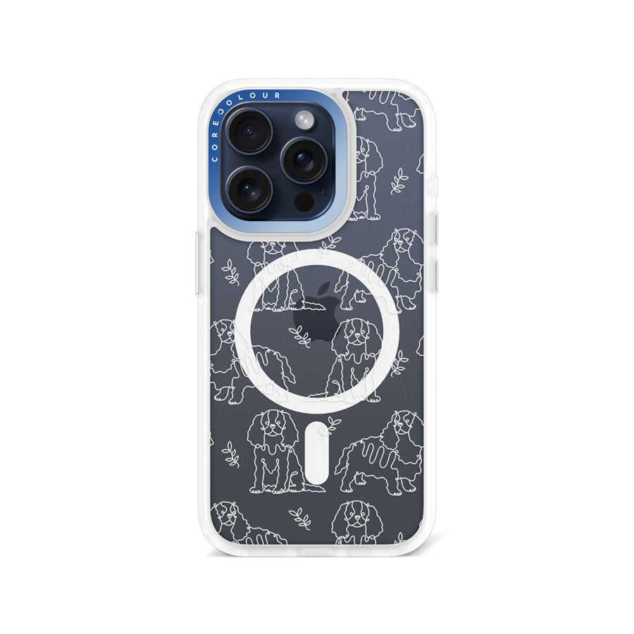 iPhone 15 Pro Cocker Spaniel Minimal Line Phone Case Magsafe Compatible - CORECOLOUR AU
