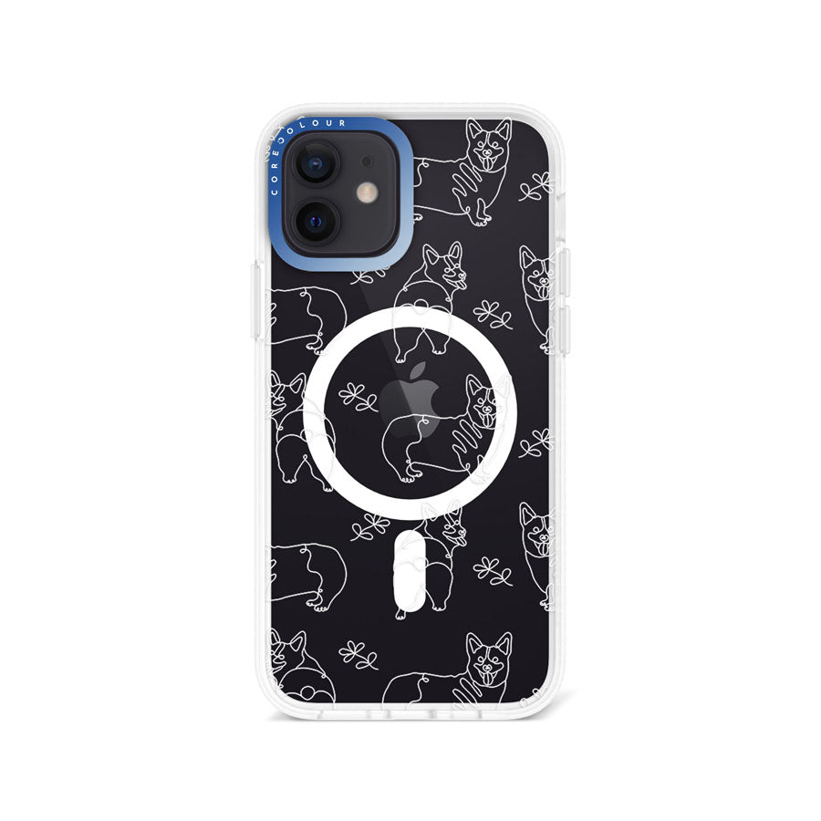 iPhone 12 Corgi Minimal Line Phone Case Magsafe Compatible - CORECOLOUR AU