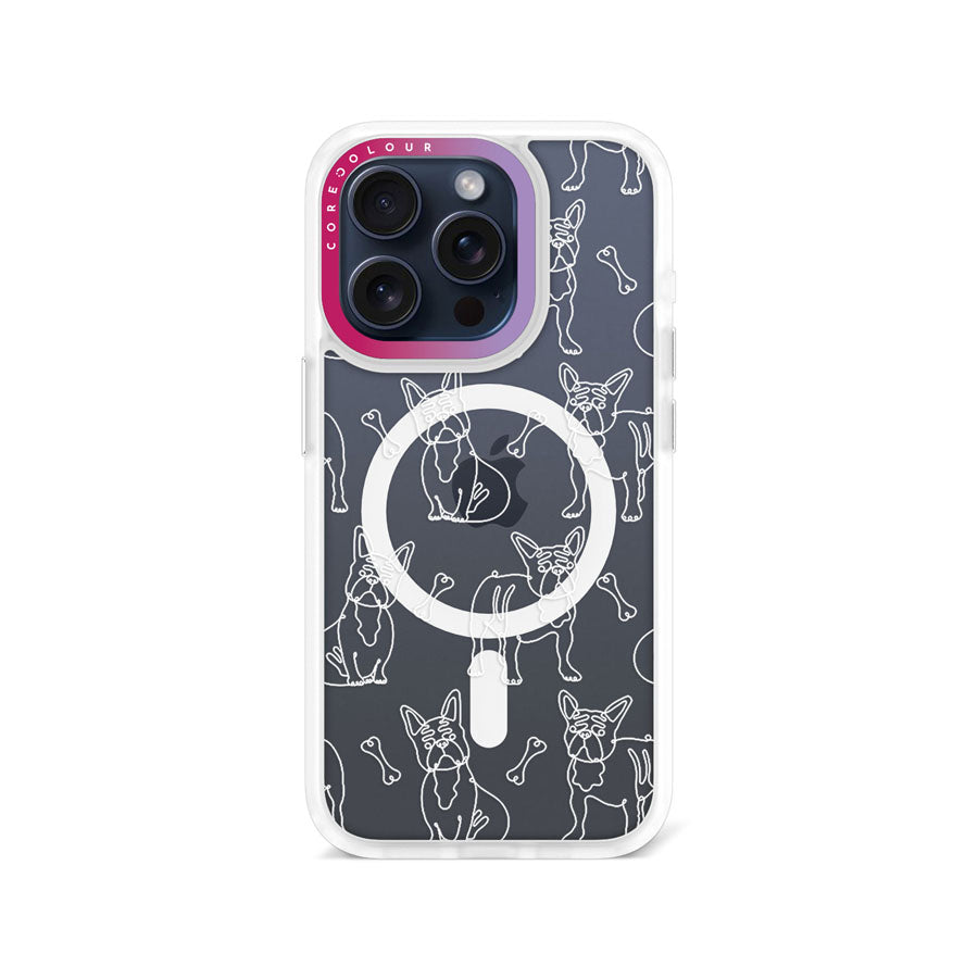 iPhone 15 Pro French Bulldog Minimal Line Phone Case Magsafe Compatible - CORECOLOUR AU