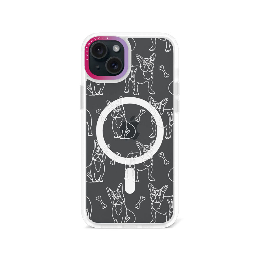 iPhone 15 Plus French Bulldog Minimal Line Phone Case Magsafe Compatible - CORECOLOUR AU