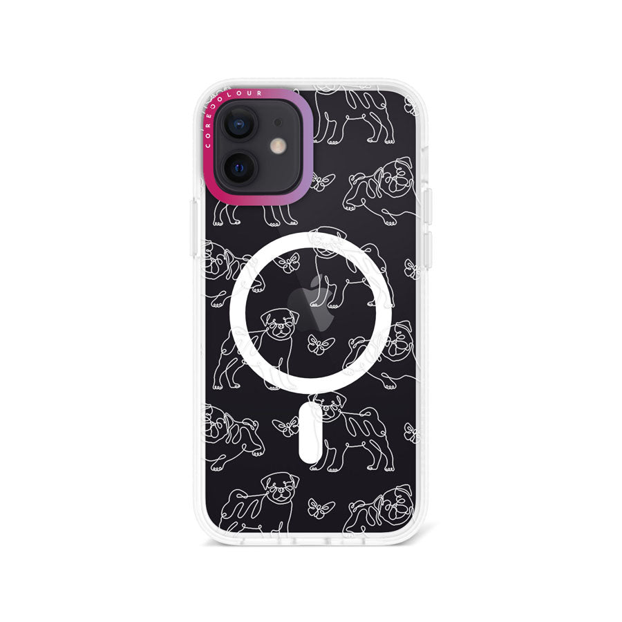 iPhone 12 Pug Minimal Line Phone Case Magsafe Compatible - CORECOLOUR AU