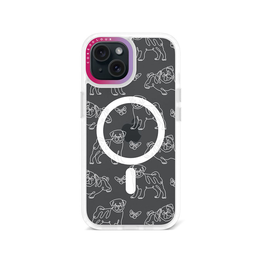 iPhone 15 Pug Minimal Line Phone Case Magsafe Compatible - CORECOLOUR AU