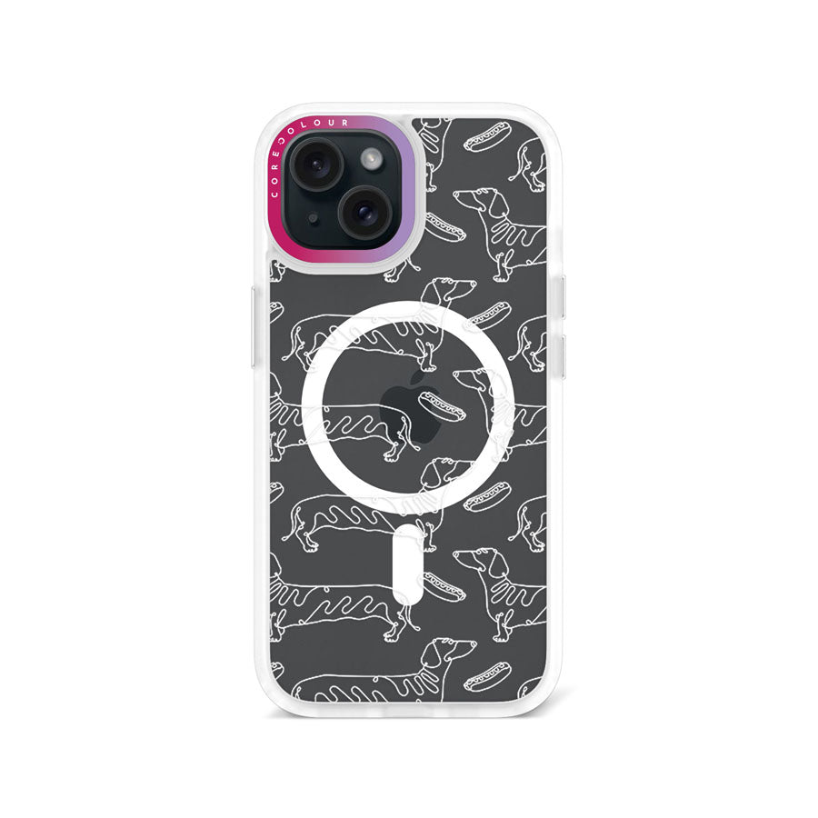 iPhone 15 Sausage Dog Minimal Line Phone Case MagSafe Compatible - CORECOLOUR AU