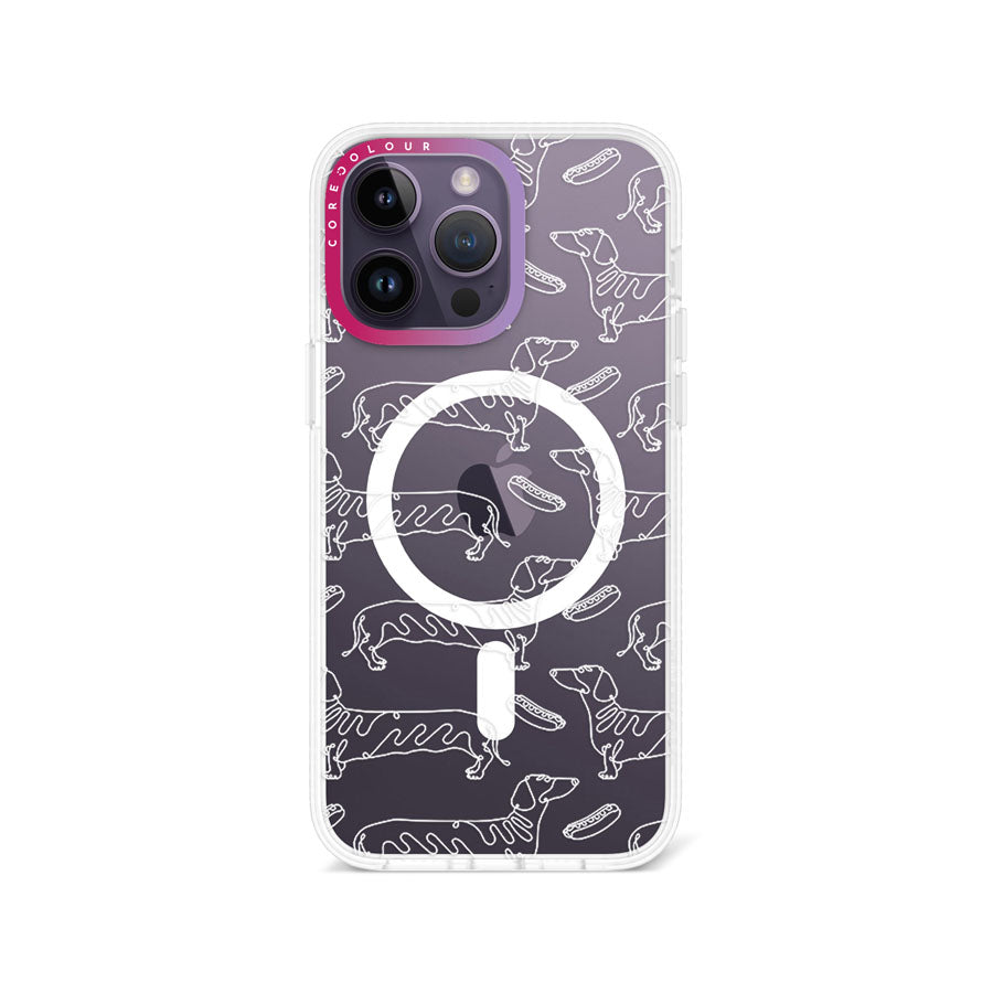 iPhone 14 Pro Max Sausage Dog Minimal Line Phone Case Magsafe Compatible - CORECOLOUR AU
