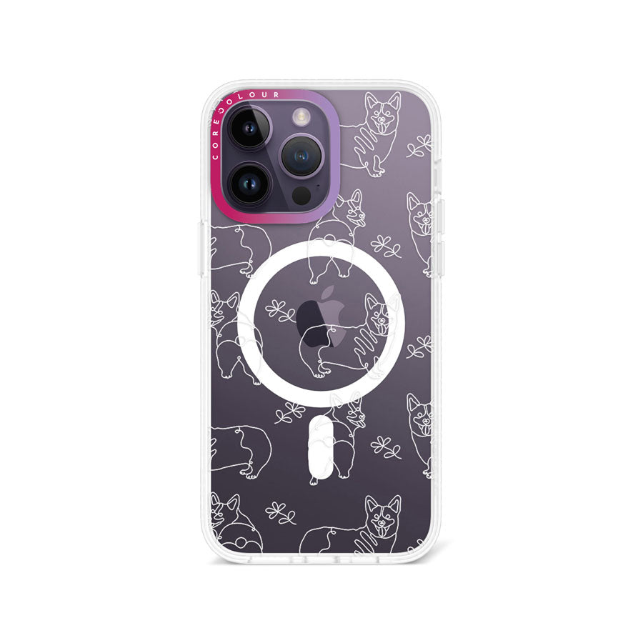 iPhone 14 Pro Max Corgi Minimal Line Phone Case Magsafe Compatible - CORECOLOUR AU