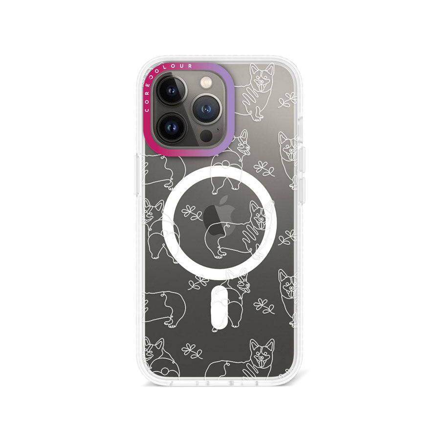 iPhone 13 Pro Corgi Minimal Line Phone Case Magsafe Compatible - CORECOLOUR AU