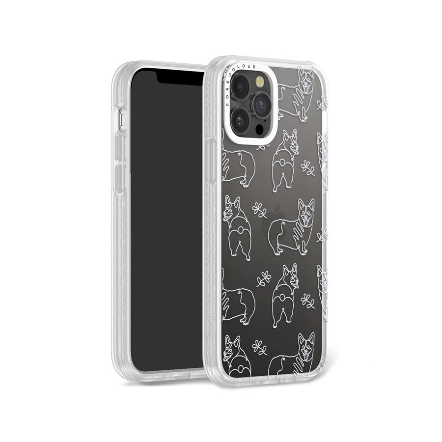 iPhone 12 Pro Corgi Minimal Line Phone Case Magsafe Compatible - CORECOLOUR AU