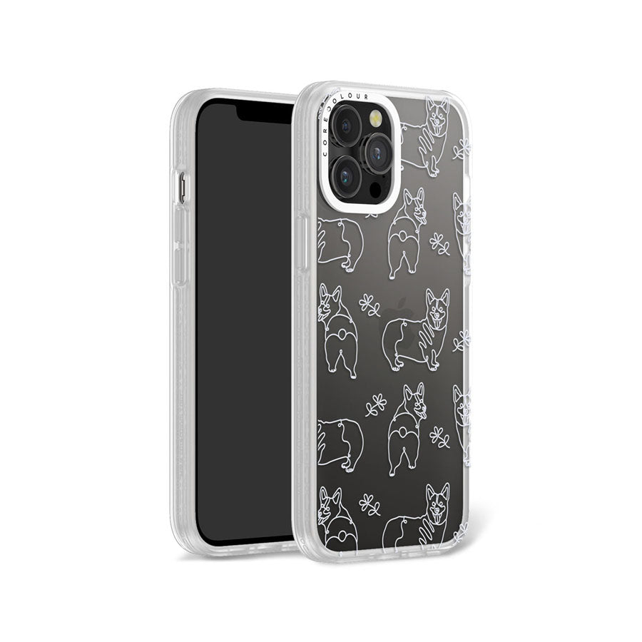 iPhone 12 Pro Max Corgi Minimal Line Phone Case Magsafe Compatible - CORECOLOUR AU