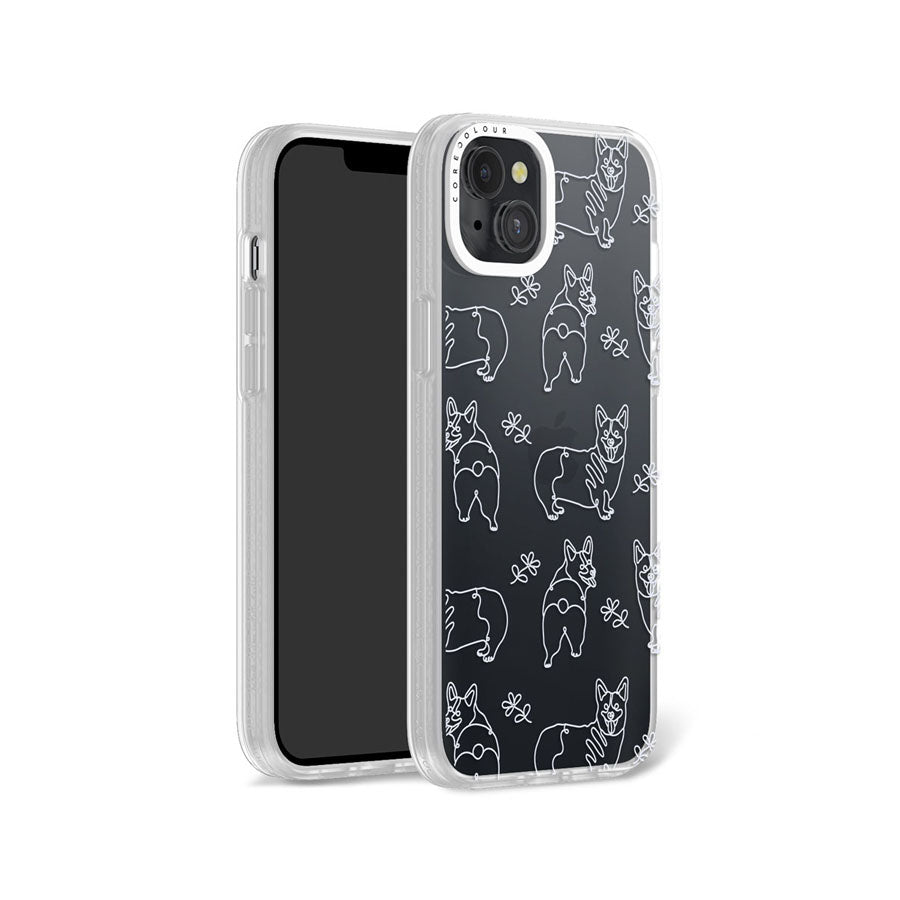 iPhone 14 Plus Corgi Minimal Line Phone Case Magsafe Compatible - CORECOLOUR AU