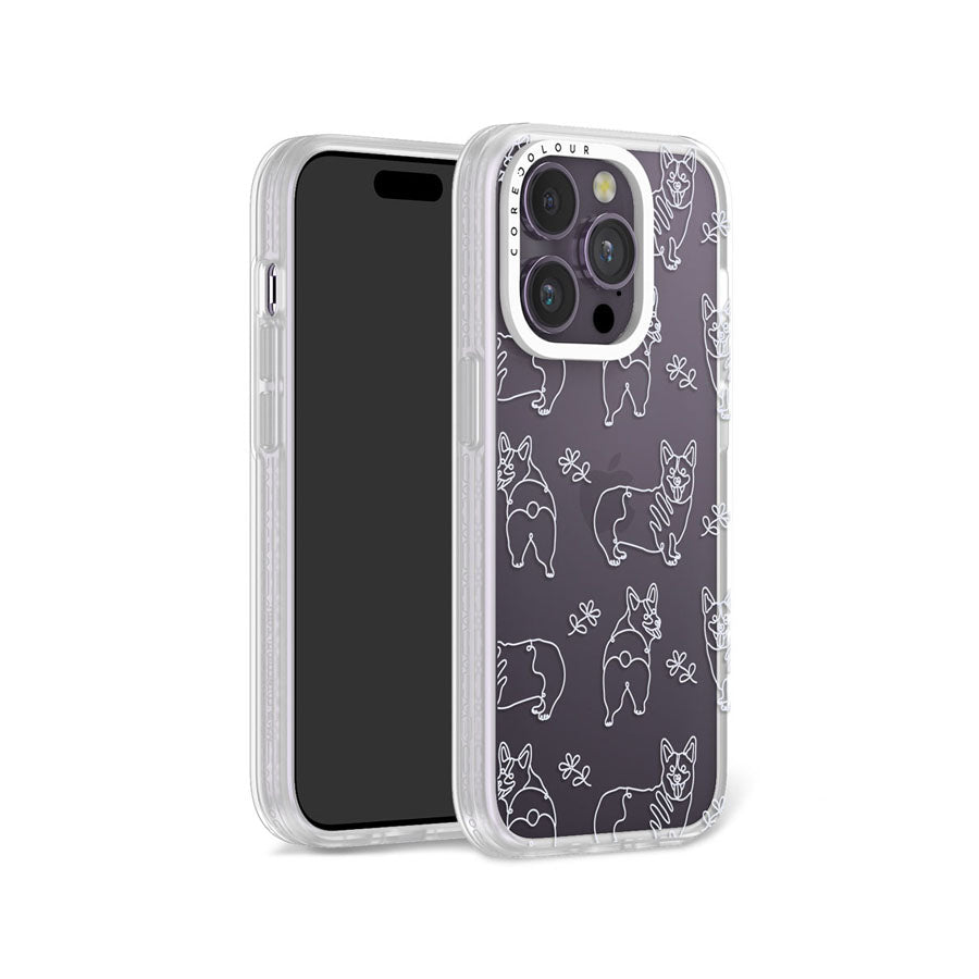iPhone 14 Pro Corgi Minimal Line Phone Case Magsafe Compatible - CORECOLOUR AU