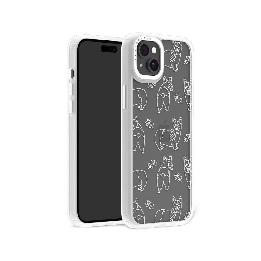 iPhone 15 Plus Corgi Minimal Line Phone Case Magsafe Compatible - CORECOLOUR AU