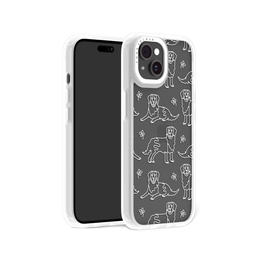 iPhone 15 Golden Retriever Minimal Line Phone Case Magsafe Compatible - CORECOLOUR AU