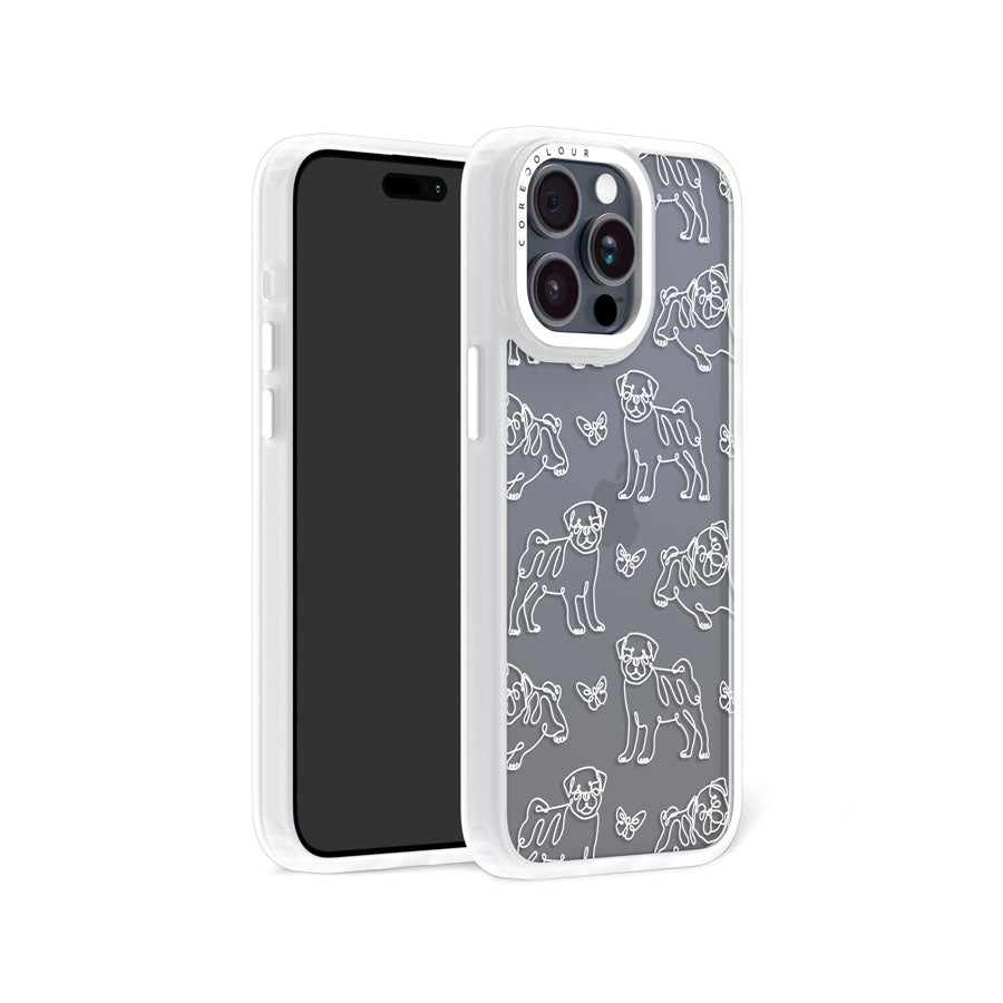 iPhone 15 Pug Minimal Line Phone Case Magsafe Compatible - CORECOLOUR AU