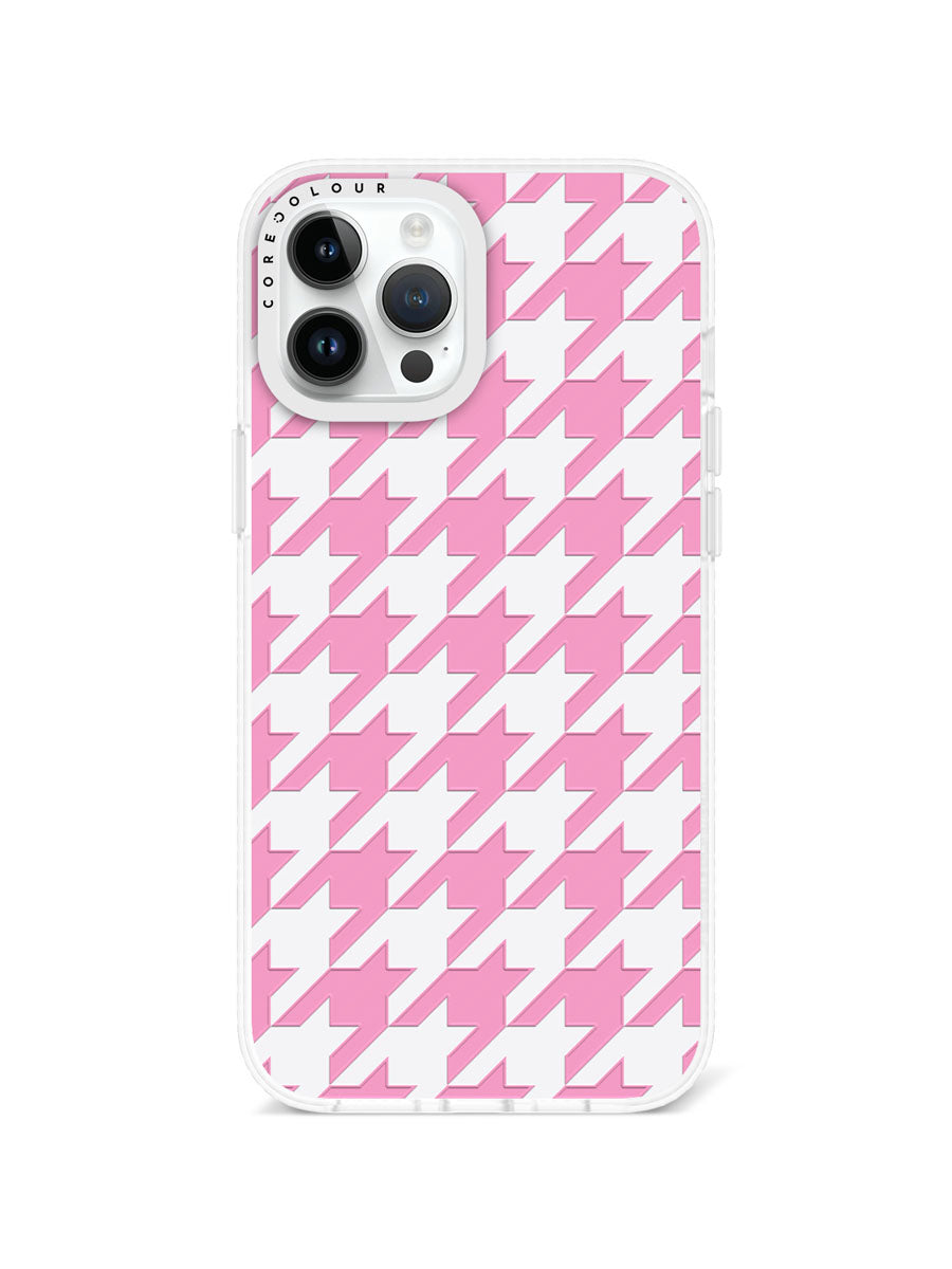 iPhone 12 Pro Max Pink Houndstooth Phone Case Magsafe Compatible - CORECOLOUR AU
