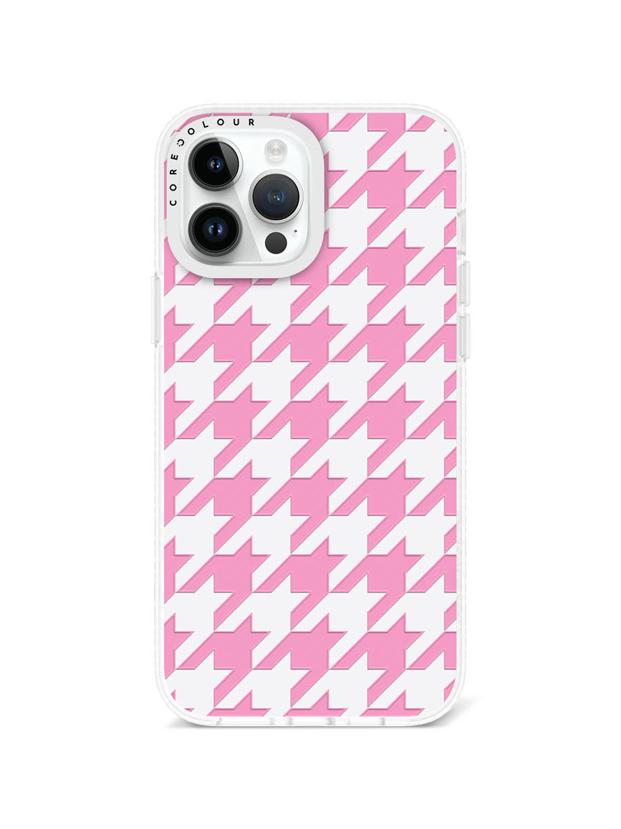 iPhone 13 Pro Max Pink Houndstooth Phone Case Magsafe Compatible - CORECOLOUR AU