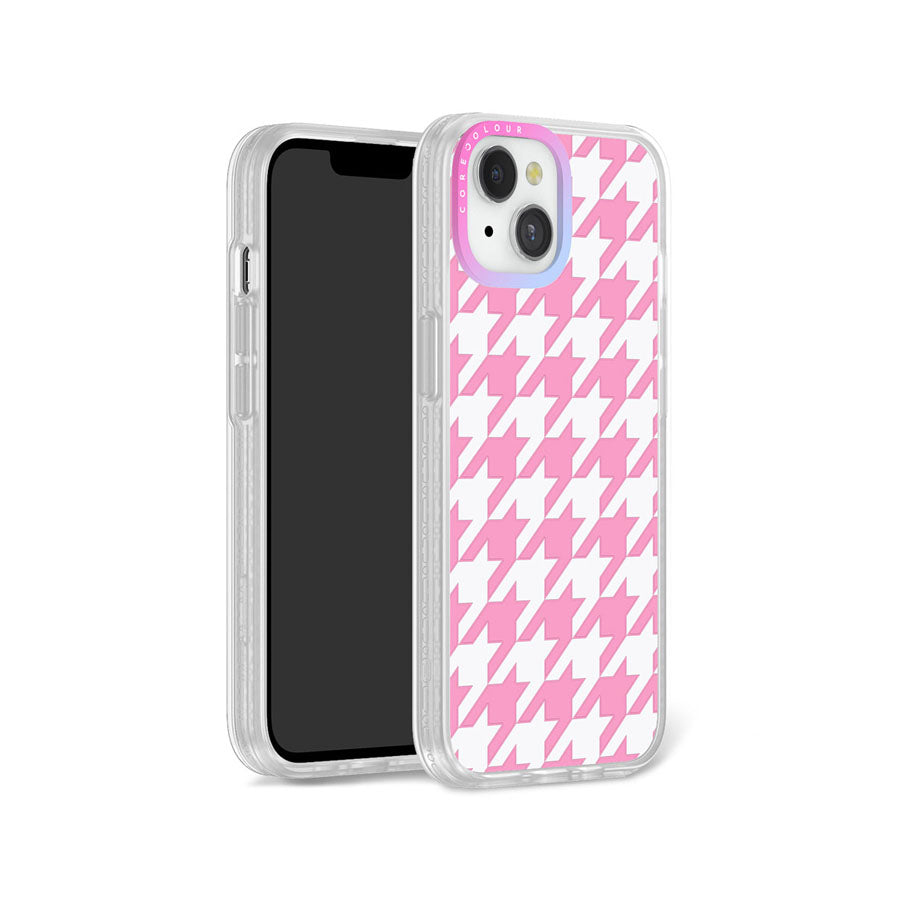 iPhone 14 Pink Houndstooth Phone Case Magsafe Compatible - CORECOLOUR AU