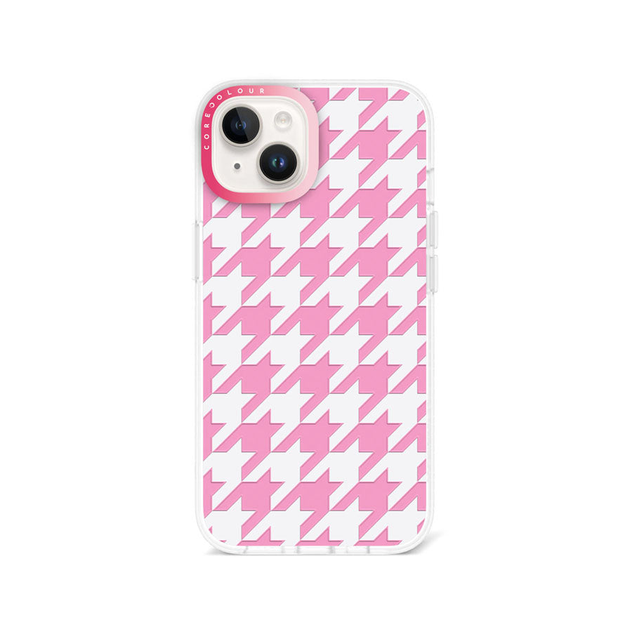 iPhone 14 Pink Houndstooth Phone Case Magsafe Compatible - CORECOLOUR AU