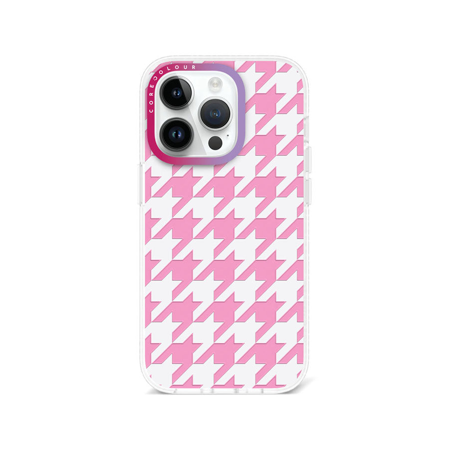 iPhone 14 Pro Pink Houndstooth Phone Case Magsafe Compatible - CORECOLOUR AU