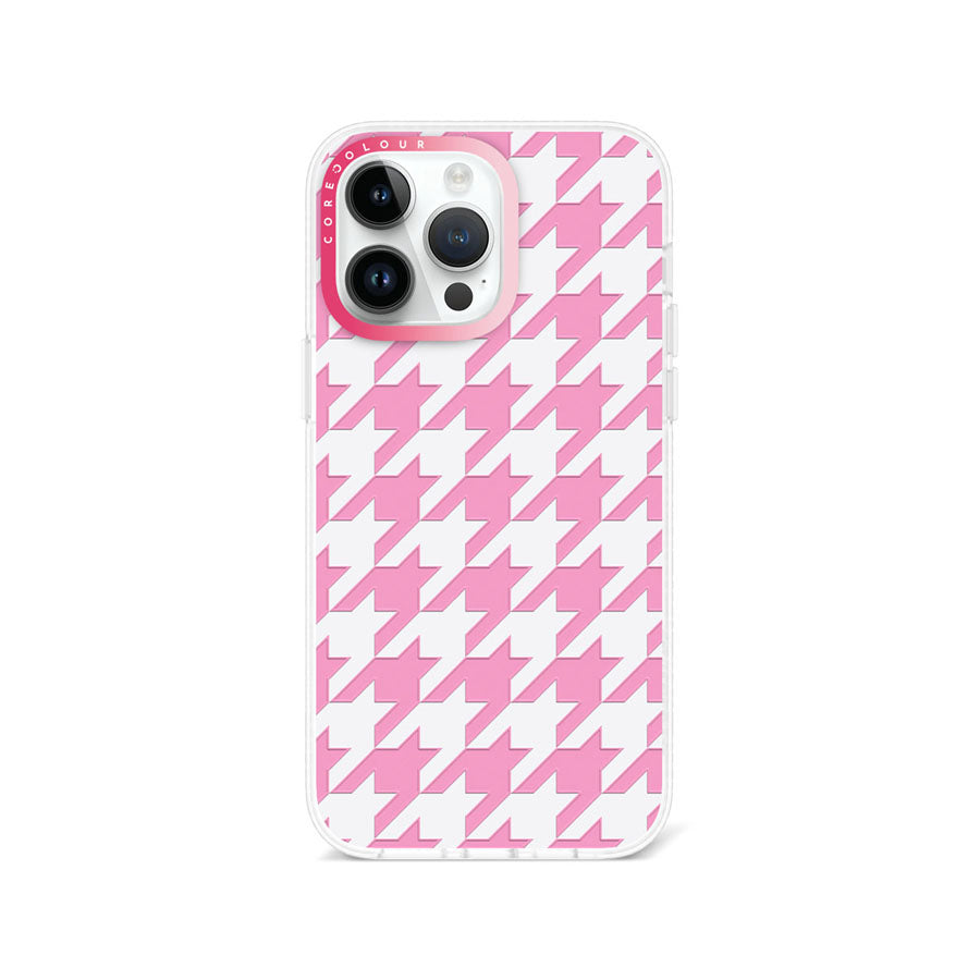 iPhone 14 Pro Max Pink Houndstooth Phone Case Magsafe Compatible - CORECOLOUR AU