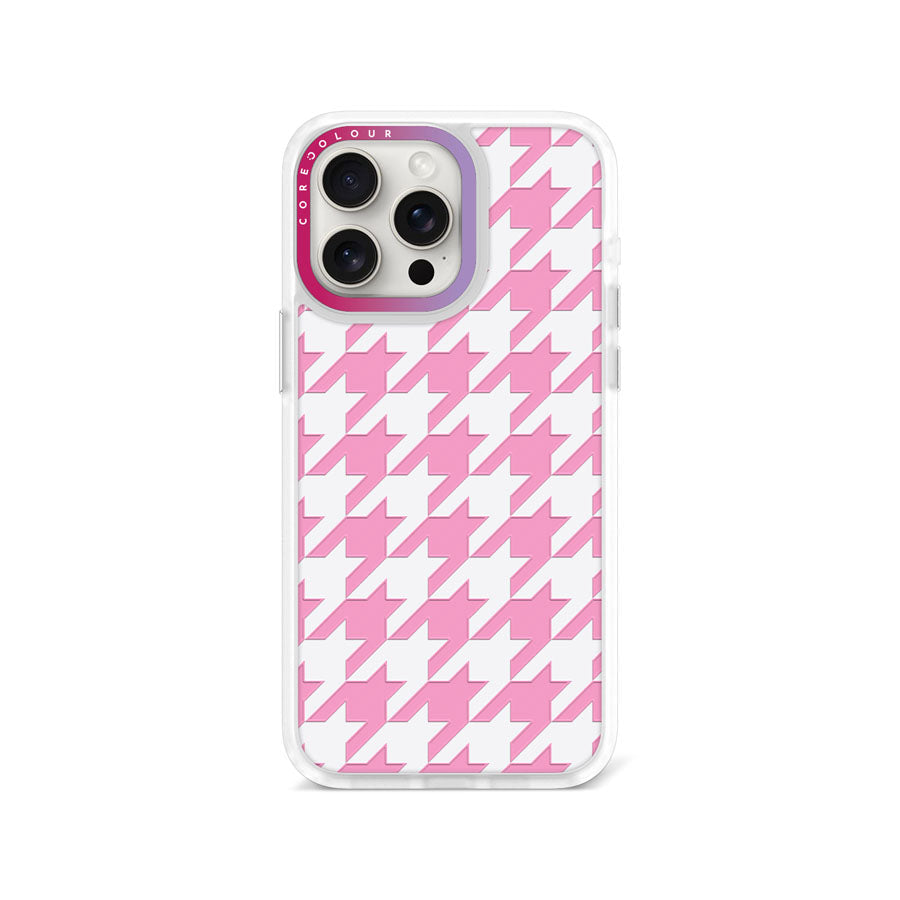 iPhone 15 Pro Max Pink Houndstooth Phone Case Magsafe Compatible - CORECOLOUR AU