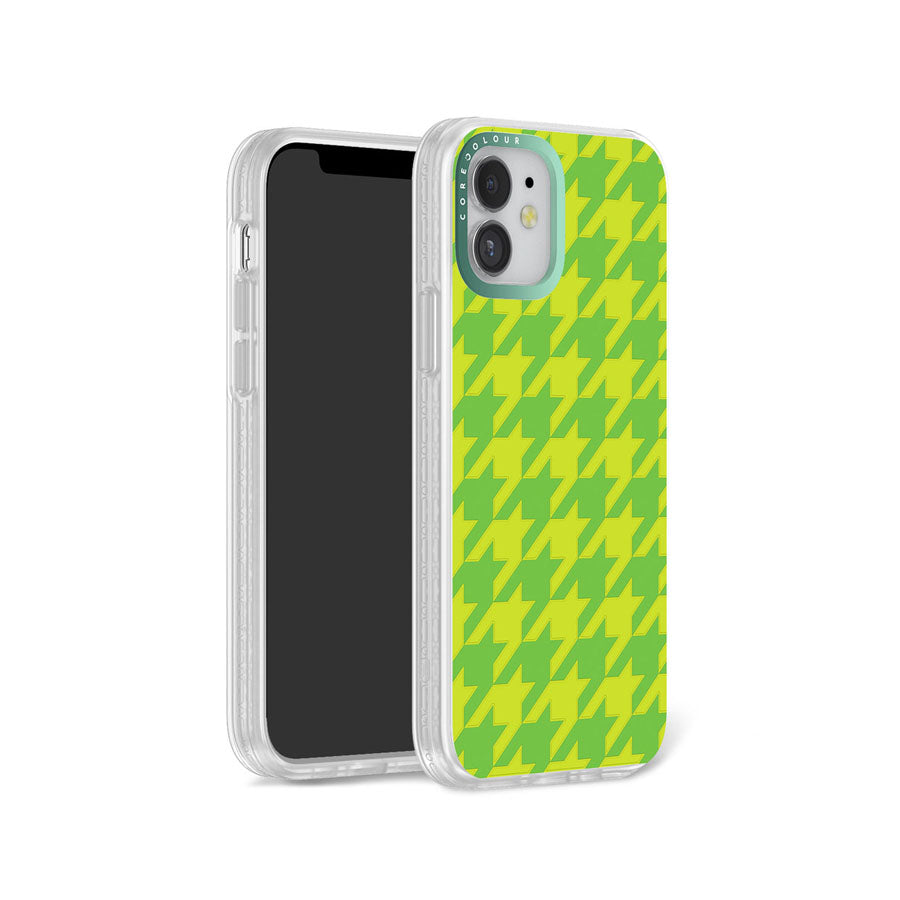 iPhone 12 Green Houndstooth Phone Case Magsafe Compatible - CORECOLOUR AU