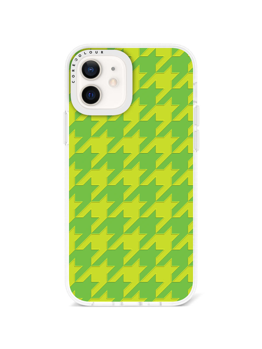 iPhone 12 Green Houndstooth Phone Case Magsafe Compatible - CORECOLOUR AU