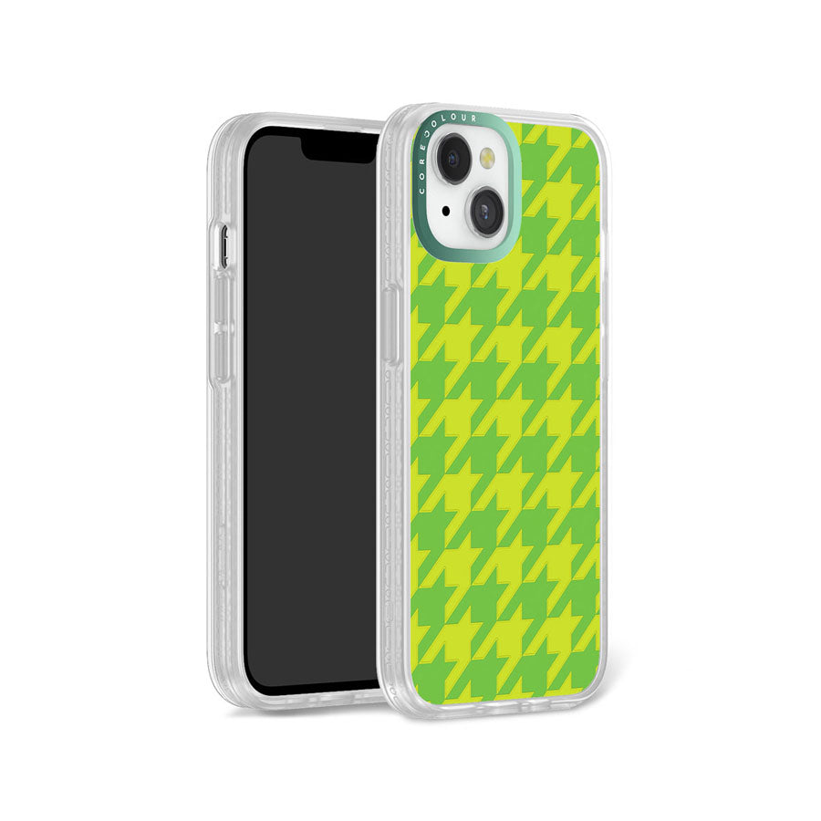 iPhone 14 Green Houndstooth Phone Case Magsafe Compatible - CORECOLOUR AU