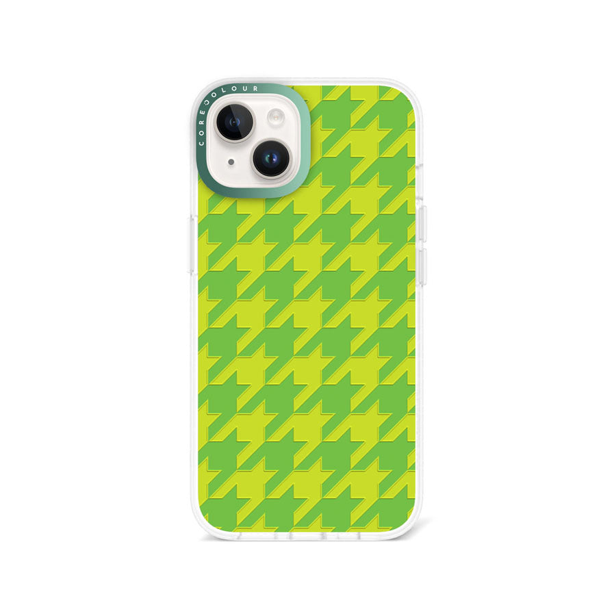 iPhone 14 Green Houndstooth Phone Case Magsafe Compatible - CORECOLOUR AU