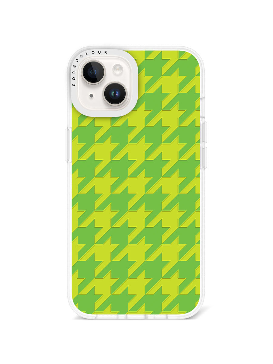 iPhone 14 Green Houndstooth Phone Case Magsafe Compatible - CORECOLOUR AU