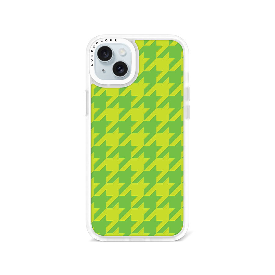 iPhone 15 Plus Green Houndstooth Phone Case Magsafe Compatible - CORECOLOUR AU