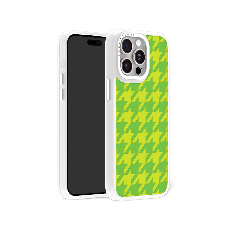 iPhone 15 Pro Max Green Houndstooth Phone Case Magsafe Compatible - CORECOLOUR AU