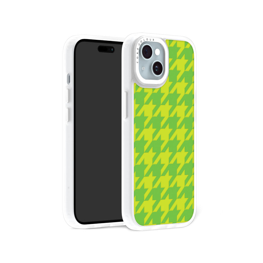 iPhone 15 Green Houndstooth Phone Case Magsafe Compatible - CORECOLOUR AU