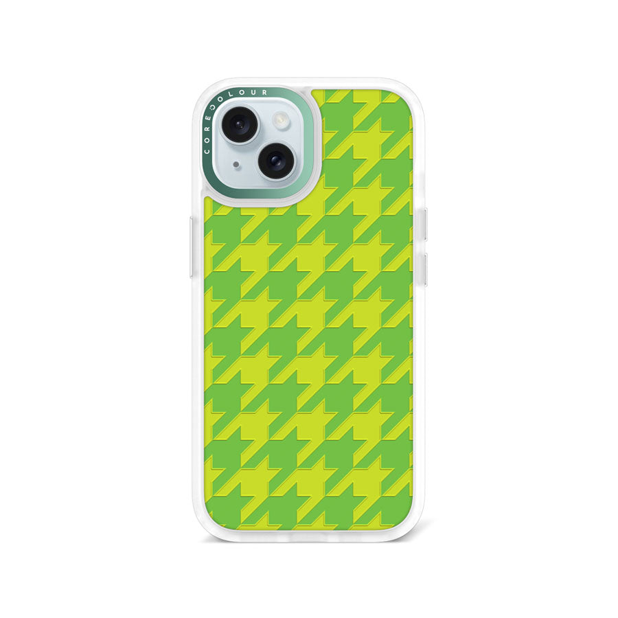 iPhone 15 Green Houndstooth Phone Case Magsafe Compatible - CORECOLOUR AU