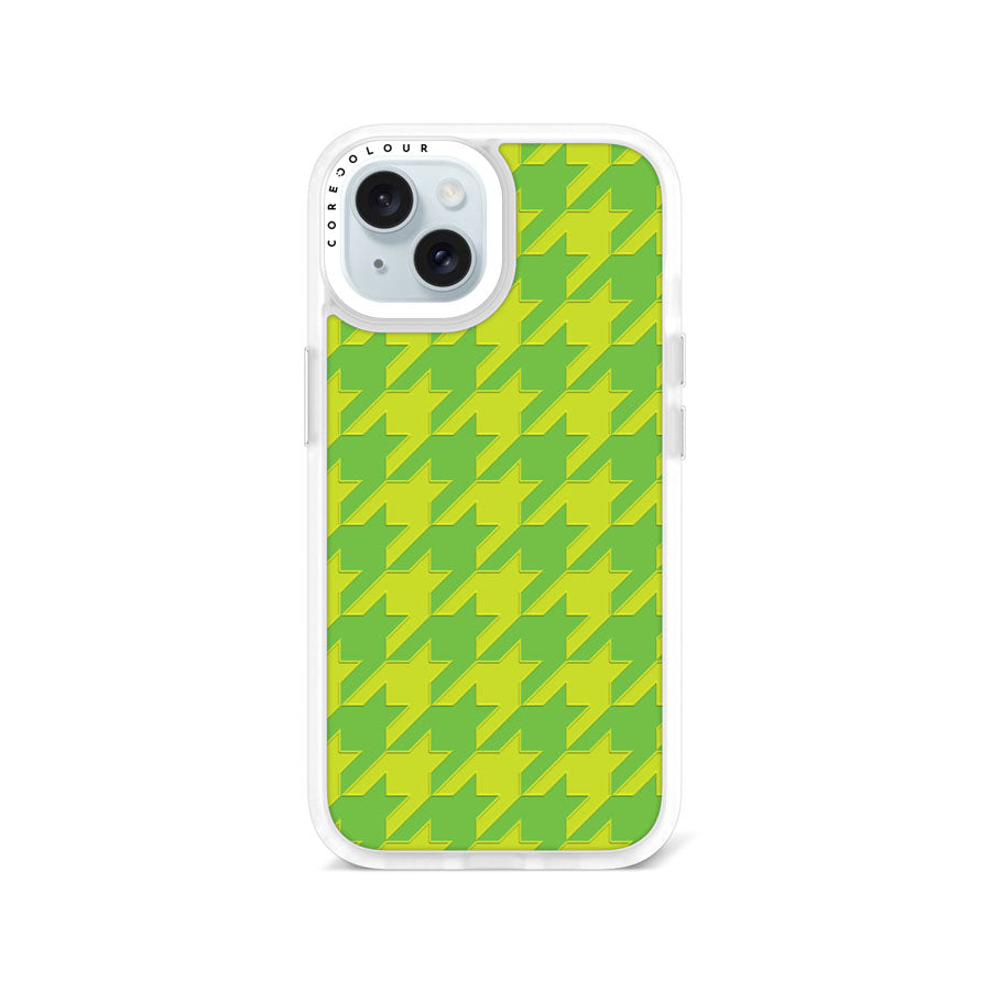iPhone 15 Green Houndstooth Phone Case Magsafe Compatible - CORECOLOUR AU