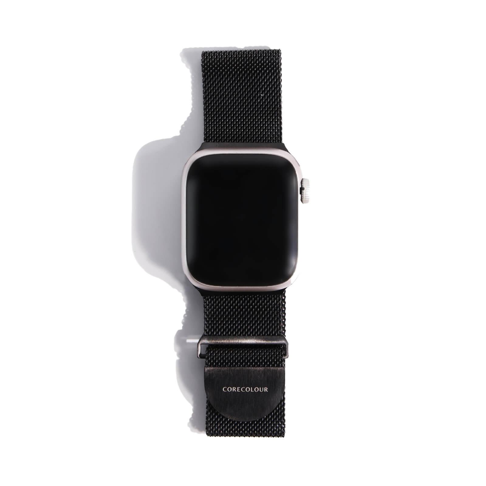 Apple Watch Strap Black Metal Mesh – Stainless Steel – 38mm – 41mm - CORECOLOUR AU