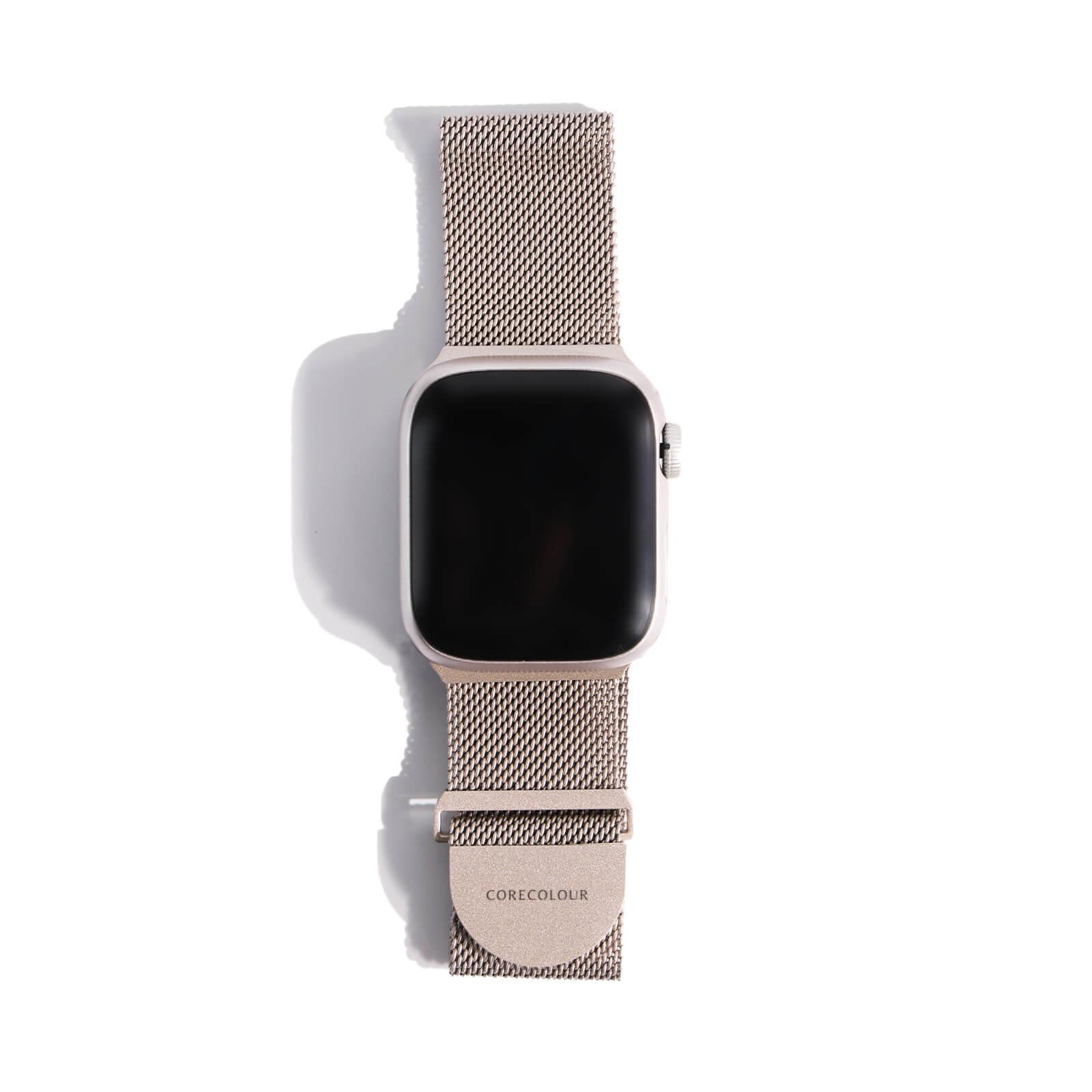 Apple Watch Strap Champagne Metal Mesh – Stainless Steel – 38mm – 41mm - CORECOLOUR AU