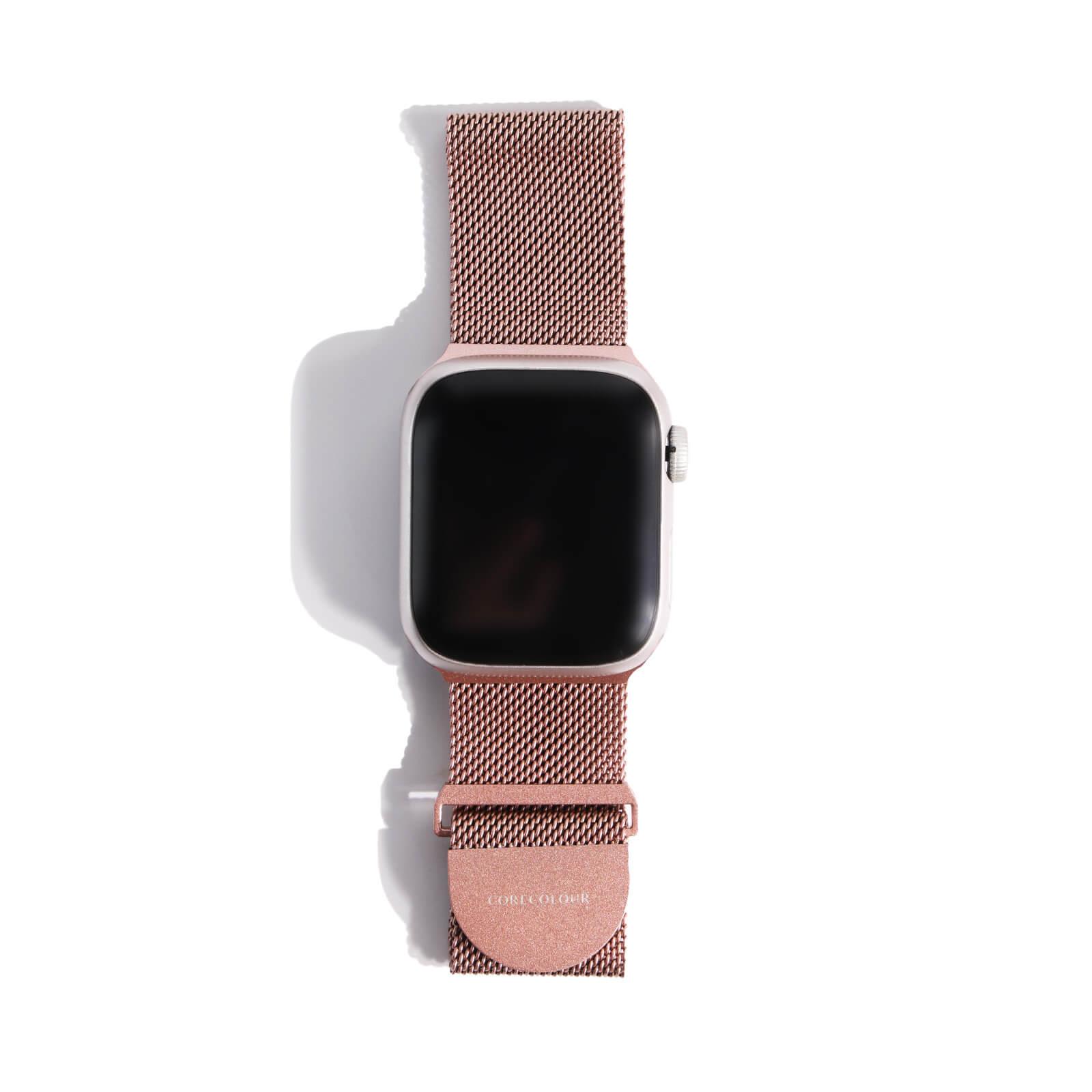 Apple Watch Strap Rose Metal Mesh – Stainless Steel – 38mm – 41mm - CORECOLOUR AU