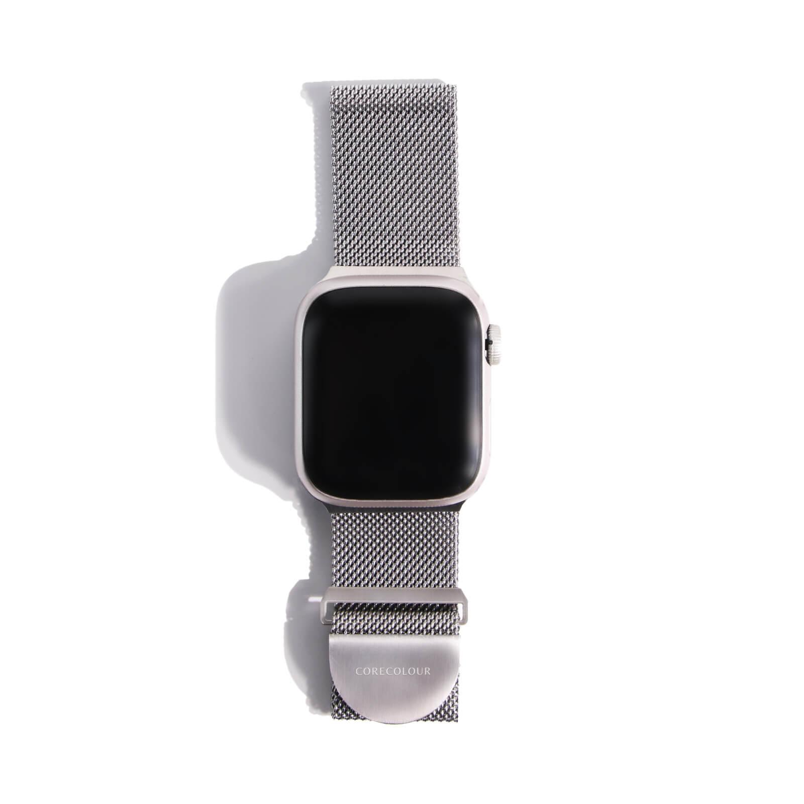 Apple Watch Strap Silver Metal Mesh – Stainless Steel – 38mm – 41mm - CORECOLOUR AU