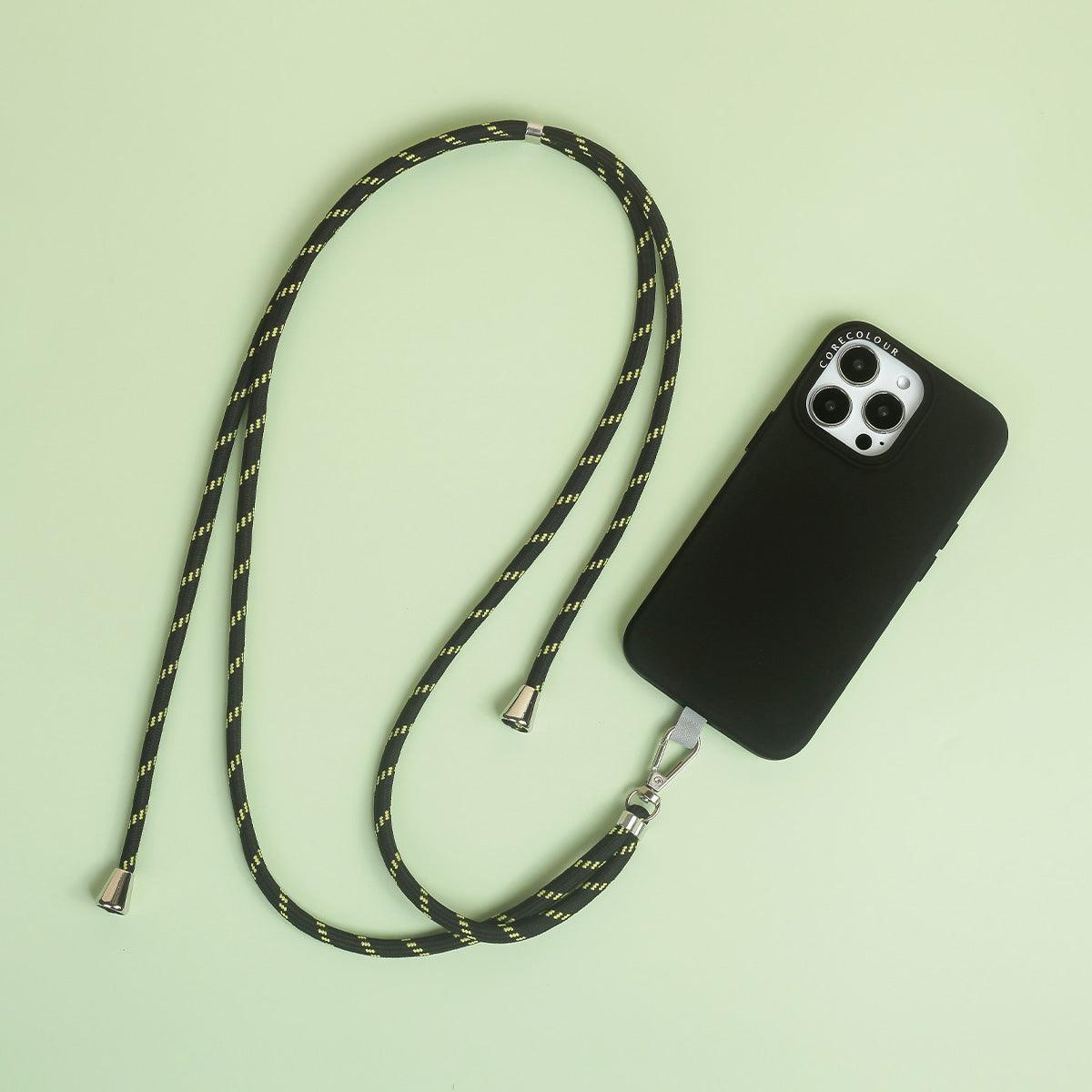 Black Green Phone Strap with Strap Card - CORECOLOUR AU