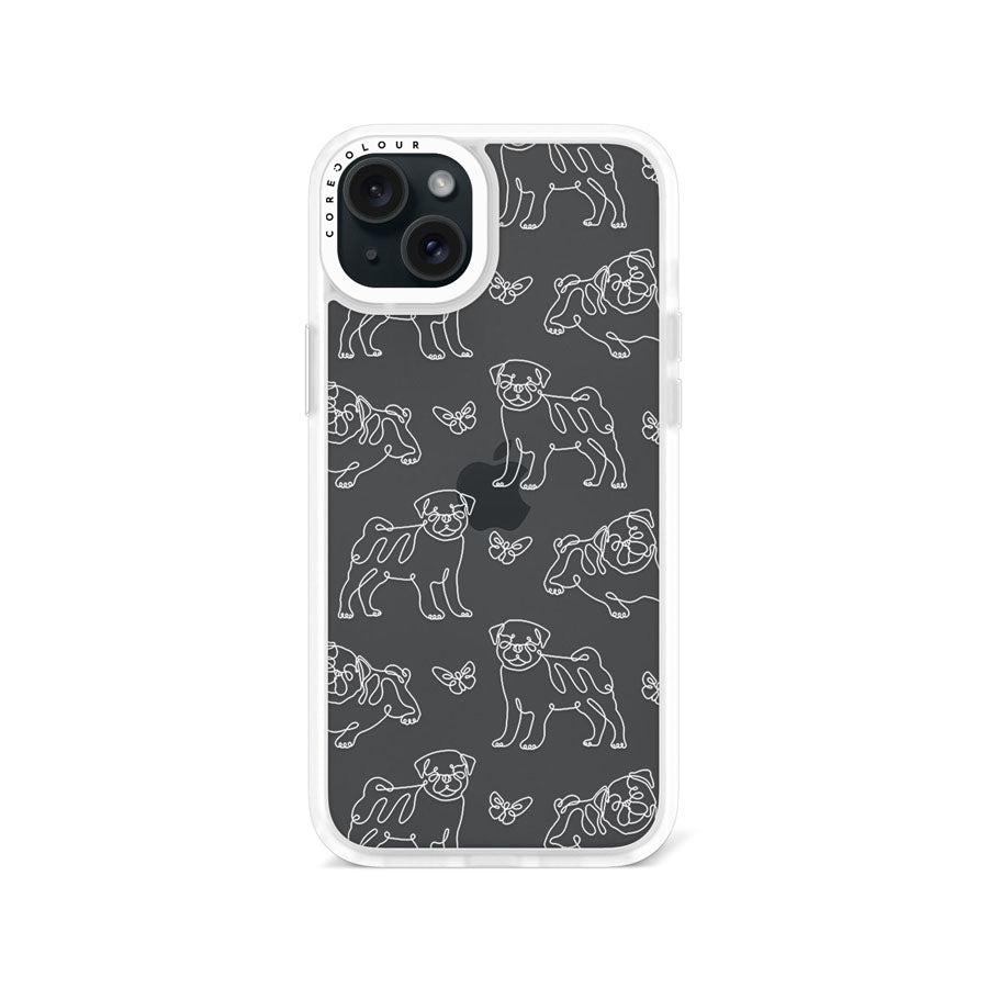 iPhone 15 Plus Pug Minimal Line Phone Case Magsafe Compatible - CORECOLOUR AU