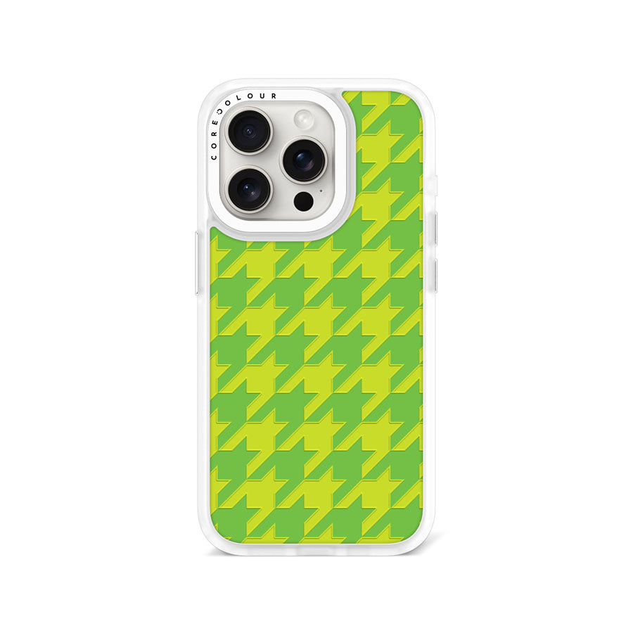 iPhone 15 Pro Green Houndstooth Phone Case Magsafe Compatible - CORECOLOUR AU